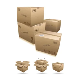 Brown Corrugated Cardboard Self-Erecting Moving Box with Embossing and Matte Lamination