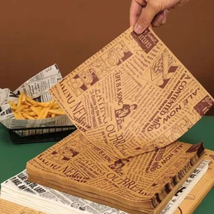 Brown Kraft Food Grade Oil Proof Wrapping Paper For Sandwich Burger Food Packaging And Baking