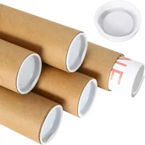 Brown Kraft Mailing Paper Box Tube Customizable White Shipping Paper Tube Packaging