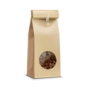 Brown Kraft Paper Bag Window for Sandwich Bread Coffee Bean Cake Eco Friendly Packaging for Supermarket Promotion
