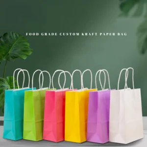 Brown Kraft Paper Bag for Clothing, Shoes, Packaging, and Gifts With Small Screen Printing