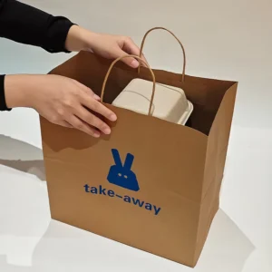 Brown Kraft Paper Bag for Fast Food Takeaway, Restaurant Packaging, and Shopping