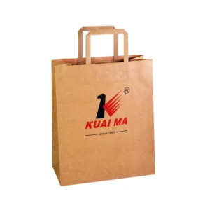 Brown Kraft Paper Bags with Handles for Packaging and Shopping