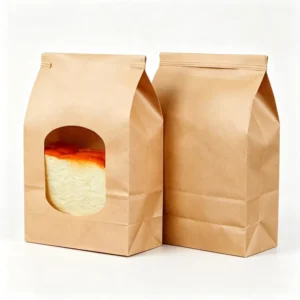Brown Kraft Paper Bread Bags with Clear Window for Sandwich Toast Cake Cookies