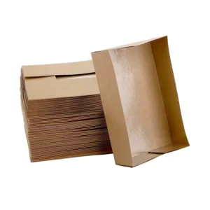 Brown Kraft Paper Disposable Foldable Greaseproof Food Trays for Desserts, Pastries, and Brunch