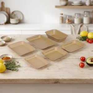 Brown Kraft Paper Disposable Snack Tray Plate