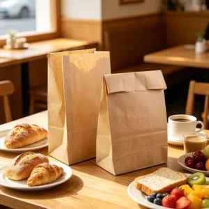 Brown Kraft Paper Food Takeaway Bag for Grocery, Bakery, and Restaurant Packaging