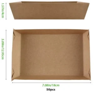 Brown Kraft Paper Food Trays, Recycled Cardboard Serving Plates and Disposable Takeaway Boxes