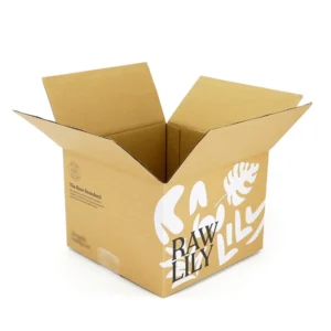 Brown Kraft Paper RSC Corrugated Cardboard Transport Moving Cartons with White Ink