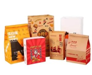 Brown Kraft Paper Restaurant Takeaway Bag for Retail Delivery and Lunch Food Packaging