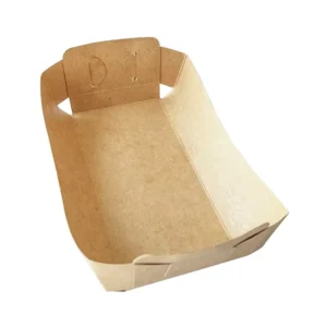 Brown Kraft Paper Serving Basket, Folding, Food Grade, Oilproof
