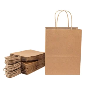 Brown Kraft Paper Shopping Bags with Custom Logo