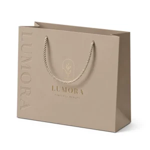 Brown Kraft Paper Shopping Gift Bag with Reinforced Handle, Recyclable, for Retail and Boutiques