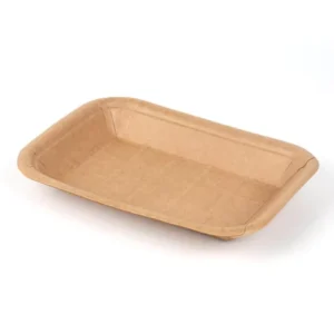 Brown Kraft Paper Sushi Tray or Box with UV Coating, Embossing, and Matte Lamination