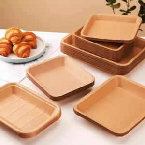 Brown Kraft Paper Tray with Compartments for Assorted Snacks, Finger Food, and Party Platters