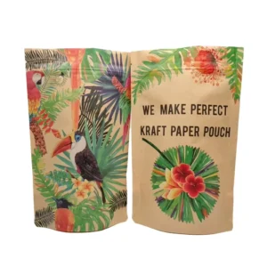Brown Kraft Paper Zipper Bag with Window and Custom Logo
