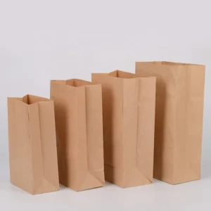 Brown Kraft SOS Paper Bags with Offset Printing Recyclable Customizable Size and Color for Food Packaging
