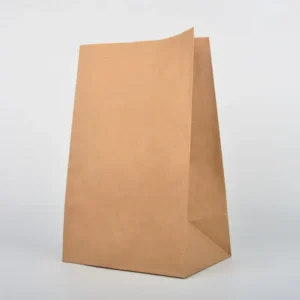 Brown Recyclable Kraft Paper Stand-Up Bag for Salad and Restaurant Takeaway Food Packaging