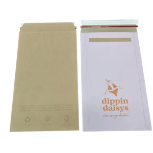 Brown Rigid Paper Stay-Flat Mailer Envelope with Self-Adhesive Closure for Shipping Documents