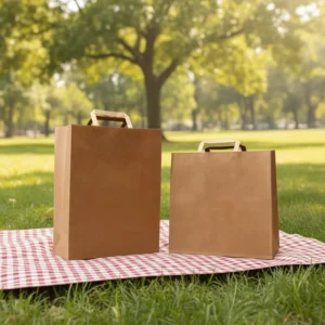 Brown Shopping Kraft Paper Bag with Flat Handles