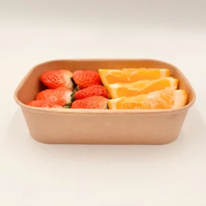 Brown Square Kraft Paper Bento and Salad Box with Glossy or Matte Lamination