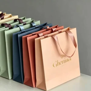 Bulk Custom Recyclable White Craft Card Paper Bag with Matte Surface and High Load Capacity