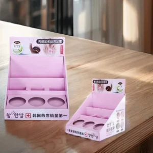 CMYK Printed Cardboard PDQ Corrugated Desktop Counter Display Box for Skincare and Cosmetics