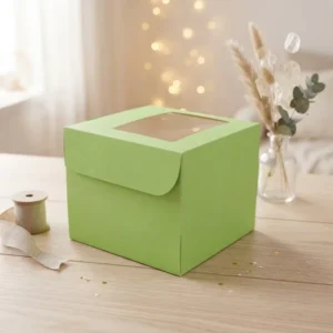 Cake Paper Boxes Custom Logo Cardboard Bakery Packaging Box Clear Window Food Grade OEM Supplier