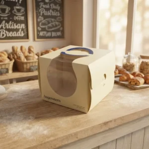 Cardboard Cake Boxes Window Custom Logo Bakery Packaging Food Grade Disposable Portable Recyclable
