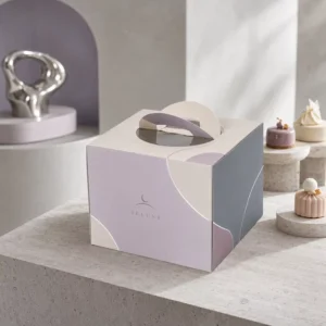 Cardboard Cupcake and Pastry Cake Box with Handle and Window