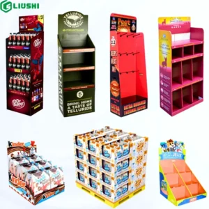 Cardboard Floor Counter Display Rack, Carton PDQ Display Box, Supermarket POS POP Paper Cardboard Display Stand for Retail