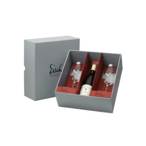 Cardboard Paper Single Wine Glass Gift Box With 2 Wine Glasses