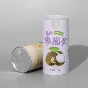Cardboard Paper Tube Canister with Easy-Peel End for Tea, Coffee, Nuts, and Cookies, Aluminum Foil Lining