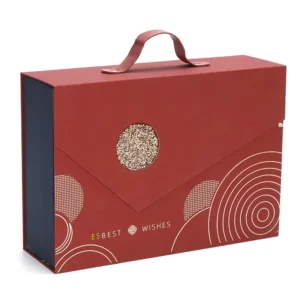 Cardboard Paper Wedding Gift Box with Magnetic Closure and PU Handle