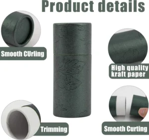 Cardboard Tube Gift Packaging with Gold Foil Design for Aromatherapy, Essential Oil and Skincare Products