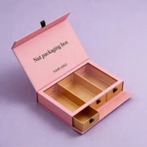 Cashew Nut Gift Packaging Box Recyclable Magnetic Pink Food Storage Drawer Box