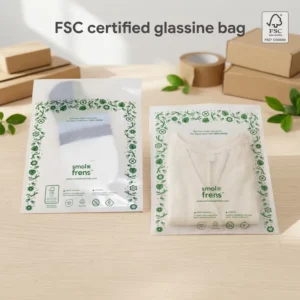 Certified Compostable Biodegradable Eco-Friendly Glassine Pouch for Boutique Fashion Retail Clothing Plastic-Free Packaging