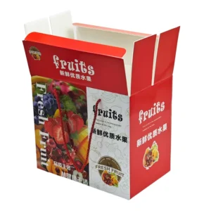 Cherry Fruit Corrugated Cardboard Carton Box with Glossy Lamination and Handle