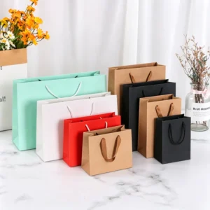 China Factory Kraft Paper Shopping Bag With Your Own Logo