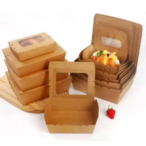 China Supplier Biodegradable Disposable Kraft Paper Takeaway Fast Food Box