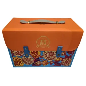 Chinese-Style Retro Floral Gilded Flip-Top Rigid Paper Mooncake and Tea Gift Box