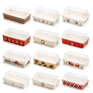 Kerst Charcuterie Doos met Duidelijke Deksel voor Bakkerijkoekjes, Sandwiches en Taartslices