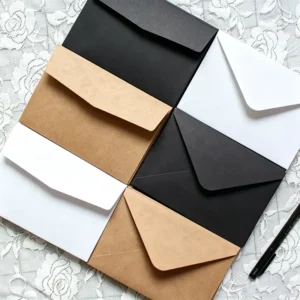 Classic Kraft Paper Wedding Invitation Envelopes Personalized Straight Flap Envelopes for Gift Vouchers and Letters