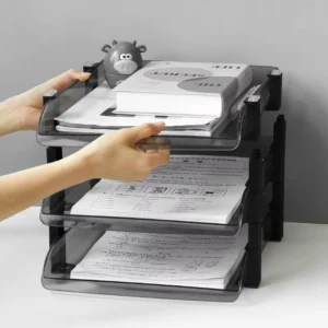 Clear Acrylic Modular Paper Tray, Detachable, Easy to Clean, for Files and Folders