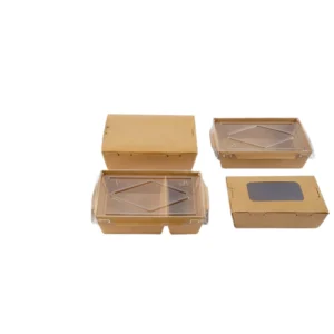 Clear Display Window Kraft Paper Boxes for Single Pastry Donut Mini Cake Pie Slice Dessert Treats for Food Gifts