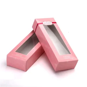 Clear PVC Front Window Cardboard Paper Corrugated Packing Box with Custom Logo