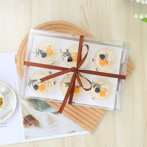 Clear PVC Plastic Dessert Display Cupcake Container Box for Juice, Sushi, Noodles and Jelly