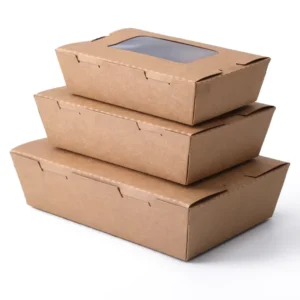 Clear Window Disposable Eco-Friendly Kraft Paper Cookie Sushi Takeaway Food Box