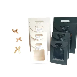 Clear Window Kraft PVC Paperboard Shopping Gift Bag for Christmas, Birthdays, and Biscuit Packaging