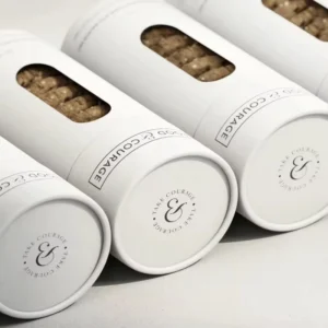 Clear Window Round Paper Tube Canister Food-Grade for Premium Gift Cookies and Chocolate Display